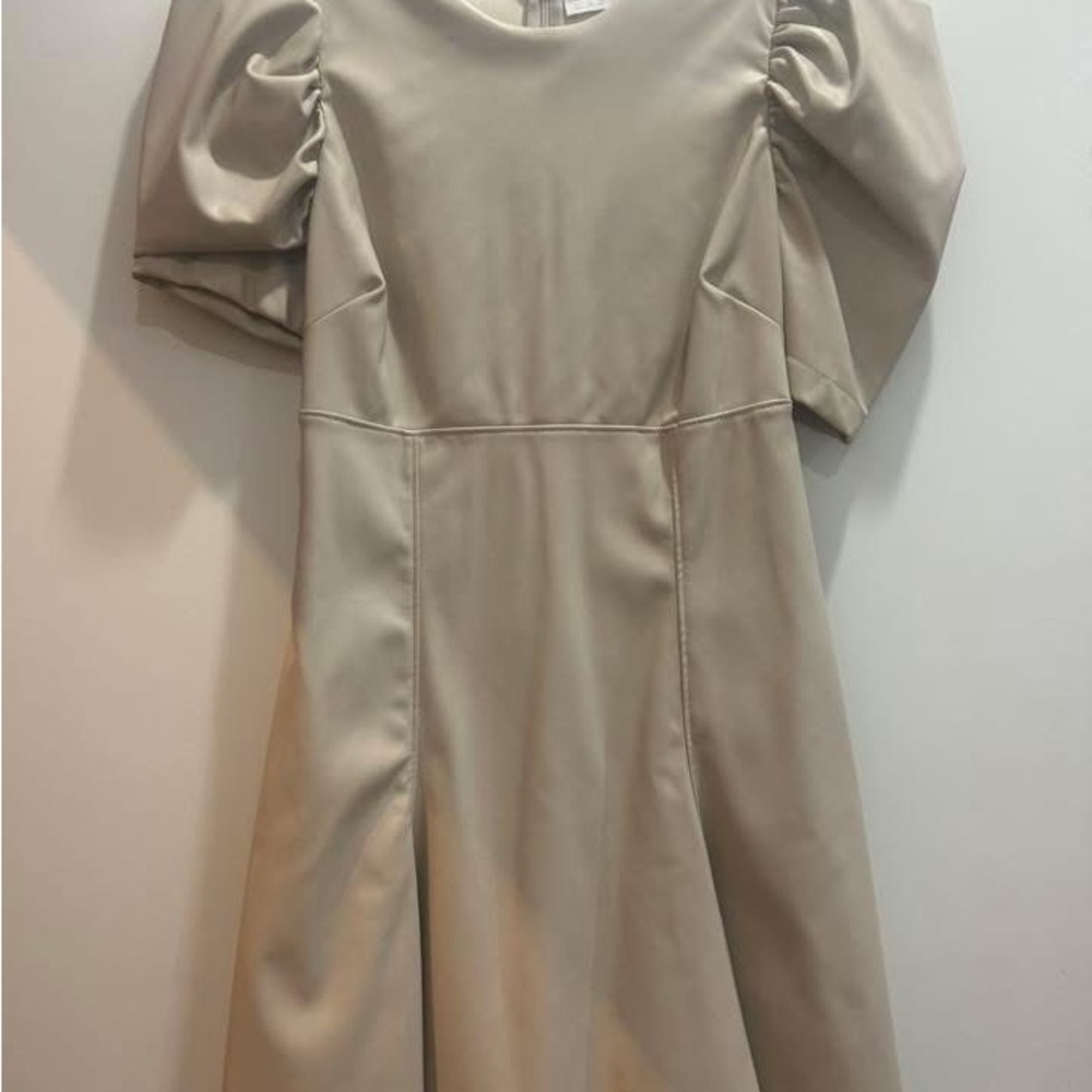 Karlie Cream Puff Sleeve Dress